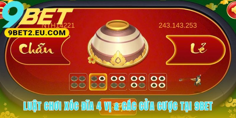 Luật chơi xóc đĩa định đoạt bởi 4 quân vị đỏ trắng